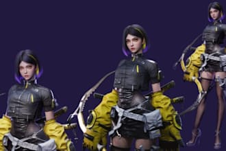 do stylized 3d game character low poly game character rigging for unity, unreal