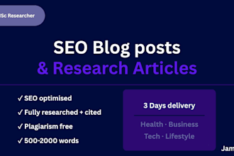 write an SEO blog post or research article