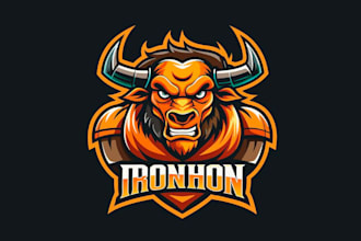 create outstanding angry bull head mascot logo with tshirt design