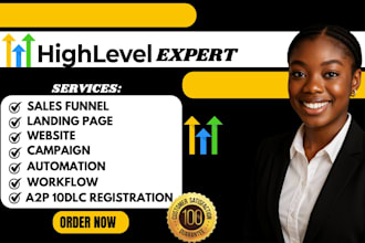 setup gohighlevel ghl kajabi website go highlevel VA funnel ghl landing page a2p
