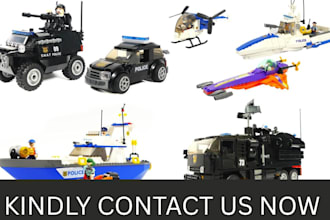 design 3d lego design set, moc, lego technic bike, ship, car, with instruction