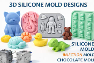 design custom 3d silicone mold, injection mold, 3d printable mold stl file