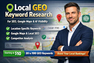 do local GEO keyword research for rank in google and llm