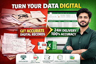 convert scanned or handwritten records into organized excel data