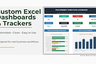build custom excel dashboards and automated trackers