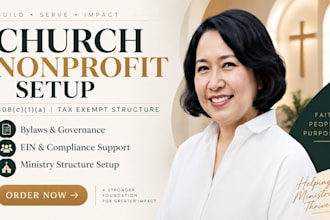 set up your nonprofit 508c1a faith based, church ministry and 501c3 tax exempt