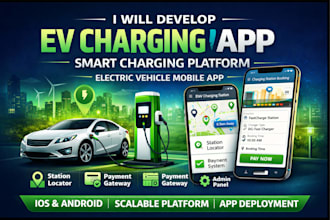 develop ev charging app, electric vehicle mobile app,and smart charging platform