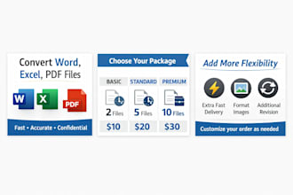 convert PDF, word, and excel files accurately