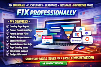 fix builderall clickfunnels leadpages instapage convertkit pages website builder