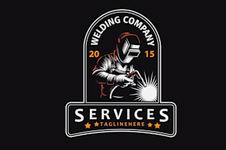 create traditional consulting rig welder logo for your business