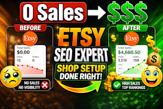 setup etsy shop, etsy SEO listing, etsy digital products shop design