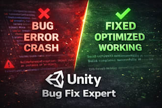 fix unity bugs, errors, crashes and optimize your game