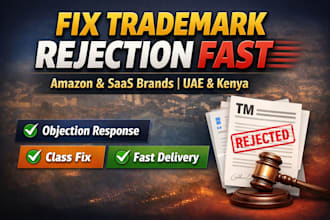 fix trademark rejection for amazon and saas brands in uae and kenya