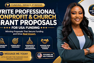 write professional nonprofit and church grant proposals for USA funding
