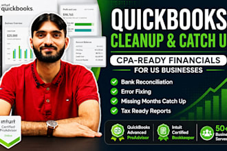 clean up and catch up your quickbooks for CPA ready US books