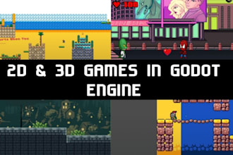 create, develop 2d web game, 3d games, godot game, multiplayer games in godot