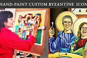 hand paint a custom byzantine icon in traditional style