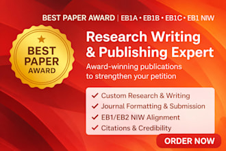 write and publish peer review article for eb1, eb1a, eb1b, niw to meet criteria