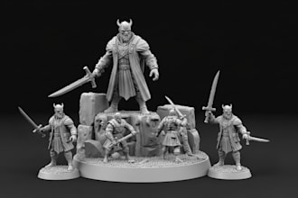 sculpt custom 3d miniatures for tabletop games and 3d printing