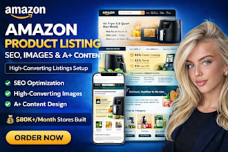 setup amazon product listing, design listing images SEO product description ebc