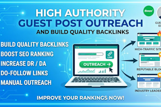 do high authority guest post outreach and build quality backlinks