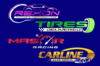 create a racing car logo, car detailing, auto repair automotive
