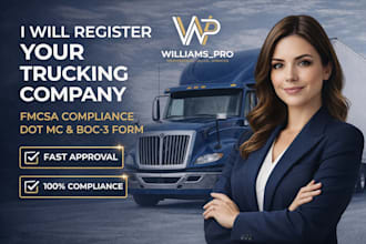 register your trucking company, fmcsa compliance dot mc and boc 3 form