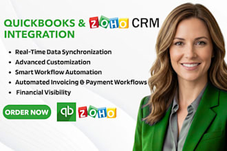 integrate zoho CRM with quickbooks CRM and automate invoicing and workflows pro