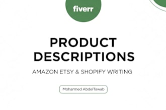 write product descriptions for amazon etsy or shopify store