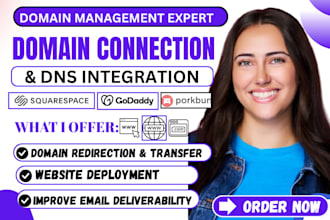 connect domain to any website or email, transfer or redirect domain