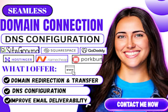 connect domain to any website or email, transfer or redirect domain