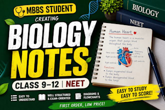 make clear and exam ready biology notes for class 9 to 12 and neet