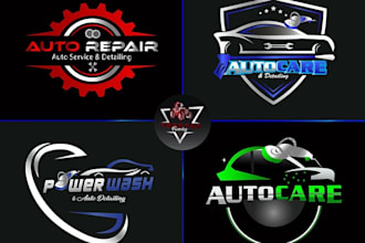 design automotive, auto detailing, car wash, auto care business logo