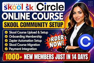 create skool online course content skool community setup and ghl monetization