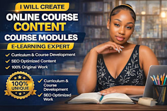create online course content, curriculum and course modules