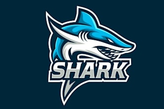 draw professional custom shark logo for with new concept