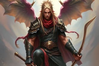 draw fantasy concept art character and dnd digtial painting portrait illustation
