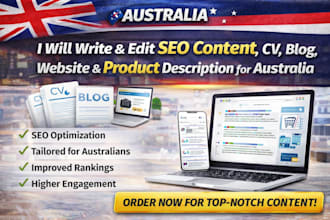 write edit SEO cv blog website social media content shopify product description