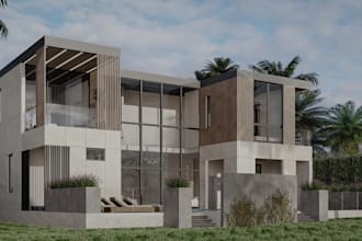 retrofit single family home, villa exterior remodel, outdoor patio, farm cottage