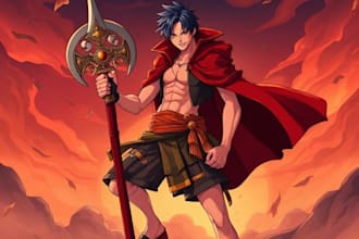 draw your dnd character into a one piece style and any anime