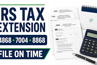 prepare irs tax extension form 4868, 7004 and 8868