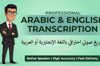 transcribe arabic and english for audio and video
