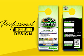 design lawn care, landscaping and pressure washing flyer or door hanger