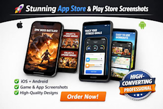 design game and mobile app screenshots for play store and app store