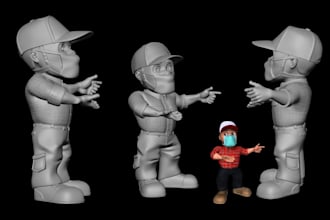 create a custom 3d character model for 3d printing, games and collectibles