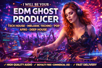 be your edm ghost producer for tech house, melodic techno, pop, afro, deep house