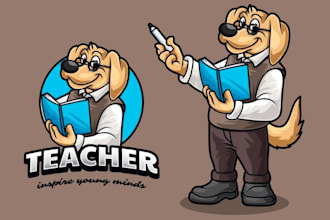 create high quality custom dog training mascot logo with t shirt design