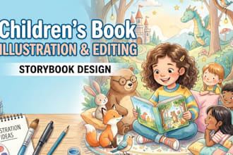 edit and illustrate children storybook, children book editing and illustration