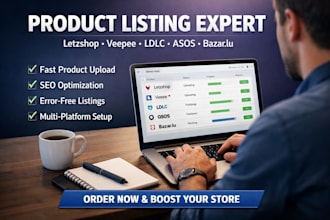 setup and list product upload on ebay letzshop veepee ldlc asos bazar lu expert