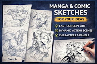create dynamic manga or comic sketches for your ideas